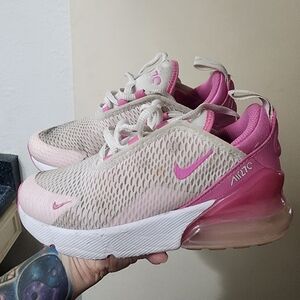 Nike Pink and White Air Max Sneakers